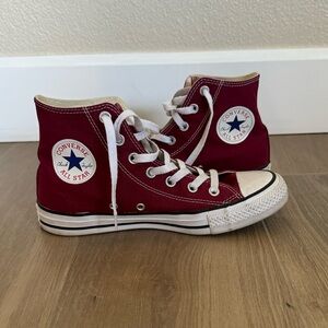 Maroon converse hi tops